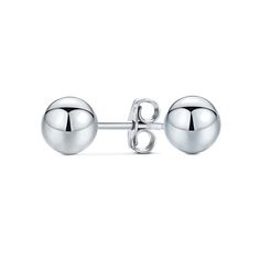 These sterling silver ball stud earrings are made of solid .925 sterling silver. These beads studs earrings have a bright polished finish to complete your sassy look. Each stud earring is perfect for every occasion, casual or formal. These simply must have studs earrings are for pierced earrings only. These ageless versatile sterling silver stud earrings for girls come in different diameter sizes for your convenience. Buy your pair of these small stud earrings today. Classic Silver Earrings With Shiny Finish, Sterling Silver Sphere Earrings For Gift, Minimalist Silver Earrings With Round Beads, Silver Spherical Earrings As Gift, Sterling Silver Sphere Earrings, Bead Ball, Cartilage Earrings Stud, Ball Stud Earrings, Small Earrings Studs