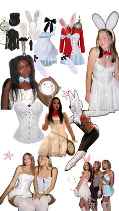 several women dressed up in bunny costumes