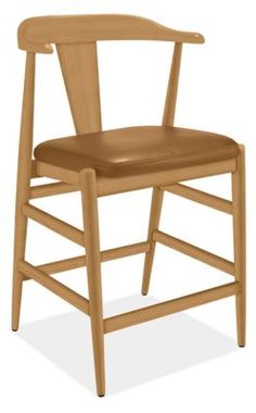 a wooden chair with a brown seat and back rest on an isolated white background,