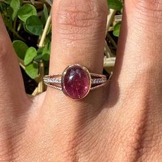 2.7ct Pink Tourmaline Ring w Earth Mined Diamonds in Solid 14K Gold | Oval 10x8 Oval Tourmaline Jewelry With Gemstone Accents, Oval Tourmaline Halo Setting Jewelry, Oval Tourmaline Jewelry With Halo Setting, Art Ring, Pink Tourmaline Ring, Jewelry Appraisal, Solitaire Studs, Tourmaline Ring, Split Shank