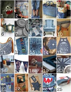 a collage of pictures with various items and numbers on them, all in different colors