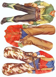 an illustration of four people dressed in different outfits