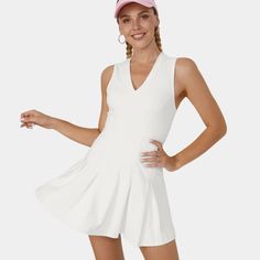 V Neck Sleeveless Pleated Golf Dress Golf Dress Outfit, Ballet Dance Dress, Active Dress, Golf Dress, Casual Activewear, Golf Dresses, Athletic Dress, Ballet Dress, Mini Golf