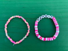 One of a kind, handmade pink and white beaded bracelets, set of 2. Perfect for the fashionista in your life. Made with flat clay beads and elastic. Always handle with love and care. Pink And White Fashion, Flat Clay Beads, White Beaded Bracelets, Poughkeepsie Ny, Fashion Beads, Bracelets Set, May 17, Clay Beads, White Fashion