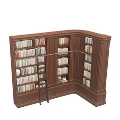 an open bookcase with many books on it