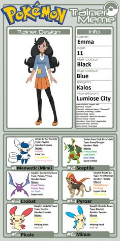 the pokemon poster is shown with different types of animals and their names in english, spanish,