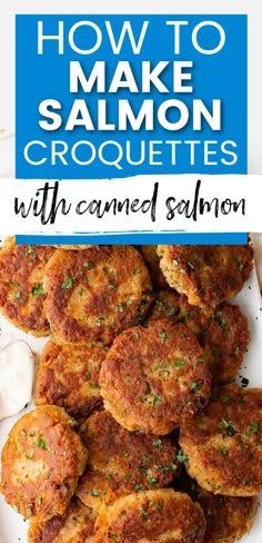 Southern salmon patties on a platter. Fried Salmon, Patties Recipe, Salmon Cakes