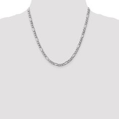 Elevate your style with our 14k White Gold 5.75mm Semi-Solid Figaro Chain. Made from high-quality white gold, this chain adds a touch of luxury to any outfit. Its semi-solid design offers both durability and flexibility for all-day wear. Stand out from the crowd and make a statement with this unique piece of jewelry. Silver Grillz, Bangle Box, Diamond Box, Moissanite Necklace, Back Necklace, Black Hills Gold, Snake Earrings, Circle Diamond, Figaro Chain