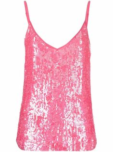 taffy pink sequin embellishment V-neck V-back sleeveless straight hem Sequin Embellishment, Cute Dress Outfits, Taffy, Pink Sequin, Pink Tank Top, Up Girl, Club Outfits, Sleeveless Tank Top