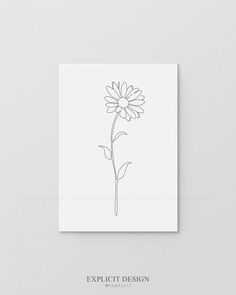 a single flower on a white background with the words expect design above it in black and white