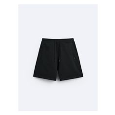 Relaxed fit shorts. Adjustable elastic waistband with drawstring. Front zip pockets. Casual Bermuda Sports Shorts With Pockets, Casual Bermuda Shorts With Pockets For Sports, Leisure Shorts With Pockets, Zara Bottoms With Built-in Shorts, Sporty Shorts With Drawstring, Solid Color Shorts With Drawstring, Solid Color Shorts With Side Pockets, Sporty Drawstring Shorts, Solid Color Drawstring Shorts