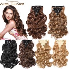 C$ 9.59 Pas cher False Hair Extension 16 Clips Clip in Hair Extensions Synthetic Hair Apply Hairpiece 20" Long Wavy Curly Hairpieces, Acheter  Extensions capillaires à clipser de qualité directement des fournisseurs de Chine:   faux Extension de Cheveux 16 Clips Clip en Extensions de Cheveux Synthétiques Cheveux Appliquer Postiche 20 " Lo Fake Hair Extensions, Wigs Hair Extensions, Hair Extension, About Hair