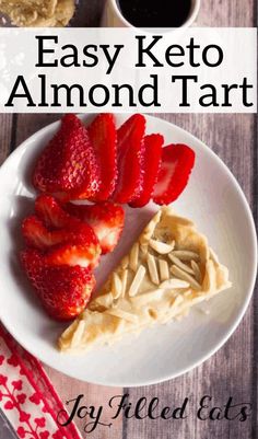 easy keto almond tart with strawberries on top