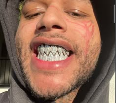 Authentic Custom Shark Teeth Grillz. This is an ADD ON 8 x 8 10k $2500 8 x 8 14k 3500 8 x 8 silver $1700 Shark Teeth Grillz, Grillz Teeth Men Aesthetic, Mouth Sketch, Accessories Shifting, Teeth Grills, Silver Teeth, Fade Haircut Designs, Teeth Gems, Grillz Teeth