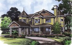 this is an artist's rendering of these victorian house plans