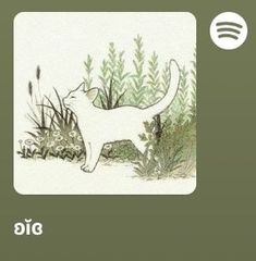 an image of a cat in the grass with music player on it's screen