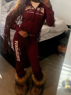 2 Piece Chill Outfits, Urban Air Outfits, Taxi 12s Outfit Women, Really Cute Outfits Winter, Fur Boots Outfits, Fly Outfits Women, Baddie Instagram Pictures, Fly Shi Only Outfits, Chill Outfits For School