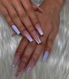 Ombre Gel Nails, Henna Nails, Swarovski Nails, Gel Nails Diy, Acrylic Nails Coffin Short, Diamond Nails, Pink Acrylic Nails