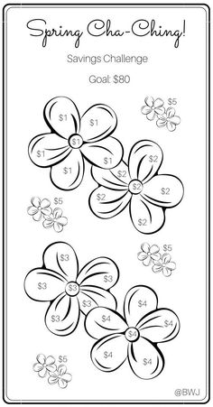 a coloring page with flowers and numbers for spring