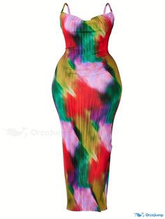 Orcajump - Plus Size Sexy Dress, Women's Plus Tie Dye Cowl Neck Medium Stretch Maxi Bodycon Cami Dress Multicolor Stretch Bodycon Beach Dress, Multicolor Strapless Bodycon Party Dress, Multicolor Strapless Bodycon Dress For Night Out, Fitted Multicolor Strapless Midi Dress, Multicolor Fitted Strapless Midi Dress, Stretch Multicolor Midi Dress For Parties, Multicolor Strapless Stretch Mini Dress, Multicolor Stretch Bodycon Dress For Night Out, Multicolor Stretch Dress For Club