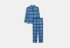 Top: 100% cotton Button closure Chest pocket Length: 28 3/4 Bottom: 100% cotton Slip pockets Inseam: 30 Model is 6'2 (188cm) and wears a size M Style No. CK520 Plaid Pajama, Cotton Slip, Plaid Pajamas, Coach Outlet, Mens Pajamas, Top 100, Chest Pocket, Pajama Set, Outlet