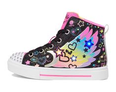 SKECHERS KIDS Twinkle Sparks - Galaxy Glitz 314806L (Little Kid) | Zappos.com Casual High-top Sneakers With Glitter Accents, Glitter Print Lace-up Sneakers For Streetwear, Casual Multicolor Glitter Sneakers, Synthetic Sneakers With Glitter Print And Round Toe, Low-top Synthetic Sneakers With Glitter Print, Pink Low-top Sneakers With Glitter Print, Low-top Glitter Print Sneakers, Pink Glitter Print Lace-up Sneakers, Pink Glitter High-top Sneakers