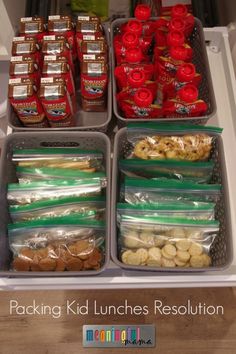 the food is packed and ready to be put into the freezer for lunches