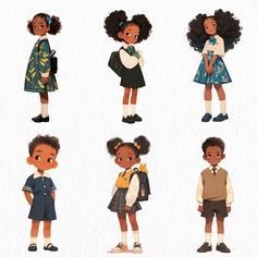 School Uniform Png, Uniform Png, Student Clipart, Book Illustration Design, School Uniform Kids, Aesthetic Study, Family Cartoon, Woman Illustration, Black Cartoon