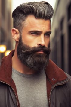 For a rugged and masculine look, go for a low fade paired with a long top and beard combination. The low fade helps balance out the length on top while complementing the beard creating a striking appearance. Click here to check out more handsome low taper fade haircuts for men. Taper Fade Haircuts, Low Taper Fade Haircut, Fade Haircuts For Men, Low Taper Fade, Low Taper, Hairstyle Tips, Fresh Cuts, Best Beard Styles, Haircuts Ideas