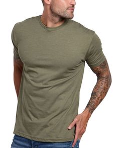 PRICES MAY VARY. Ultra-Soft 60/40 Cotton-Poly Blend Made in the USA or Imported Pull On closure Machine Wash PERFECT EVERYDAY TEE: These plain mens t-shirts are made from a high-quality fabric and designed to keep you comfortable and looking great all day, every day. FLATTERING FIT: Our premium tees have a modern fit that's built to look good on every body. These men's tees define your arms and shoulders, while leaving room at the midsection. ULTRA-SOFT & BREATHABLE: Our t-shirts for men are mad Mens Tee Shirts, Perfect Man, Athletic Fits, Basic Tees, Workout Tee, Modern Fit, Mens Tees, Black And Navy, Branded T Shirts