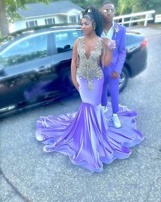 Purple And White Prom Dress, Purple Prom Couple, Purple Prom Suit, Prom 2k24, Gown Mermaid, Prom Suit, Prom Couples, Prom 2023, Prom Season