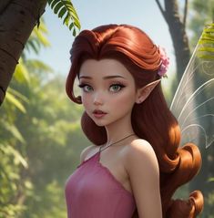 Tinkerbell Movies, Tinker Bell, Red, Hair, Pink