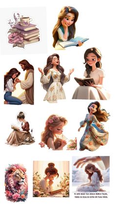 the beauty and the beast characters in disney's animated movies, including princesses