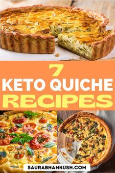 keto quiche recipe collage with text overlay