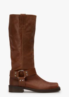 Biker Cognac Calf Boots | Boots | Tony Bianco USA | Tony Bianco US Womens Biker Boots, Thigh High Boots Flat, Boots Outfits, Embellished Heels, Metallic Shoes, Tony Bianco, Bow Heels, Low Boots, Slingback Shoes