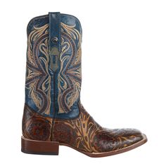 Tanner Mark Men's Jungle saddle stamp Orix/cognac 13" volcano azul top 302 square toe Leather/natural finish sole 3/4" double stitched welt Comfort cushioned insole Embossed cowhide TM205544 Tanner Mark boots are hand tooled with high quality leathers and a unique attention to detail. You are sure to stand out in the jungle saddle stamp boots! Western Brown Boots With Stitched Sole, Brown Western Boots With Stitched Sole, Hand Tool, Volcano, High Quality Leather, Hand Tools, Boots Men, Cognac, Cowboy Boots