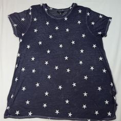 Lucky Brand Women’s Blue W/ White Stars Sheer T Shirt Size 1x Lightweight Tee Pre Owned In Good Condition. Measurements Have Been Listed Below And Included In The Photos To Further Aid With Sizing. I Recommend Measuring Your Favorite Clothes At Home To Compare! All Items Ship Within Two Business Days Of Payment. All Items Are Freshly Laundered With Mild Products. 30 Day Returns Offered For Unused/Unwashed Items. Measurements * Chest: 46” * Length: 29.5” * Sleeve Length: 7.5” Please Feel Free To White Stars, Vintage Tshirts, Lucky Brand, Favorite Outfit, At Home, Blue And White, Womens Tops, Tops & Tees, Sleeve Length