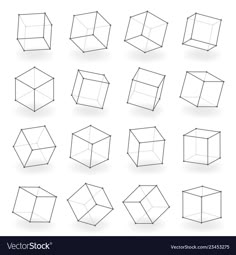 a set of six different shapes for an object