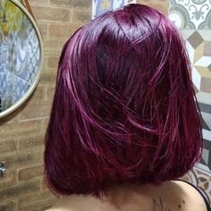 Woman Short Haircut, Red And Purple Hair, Red Hair Short, Gemini Hair, Marsala Color, Dark Red Hair, Dyed Hair Inspiration