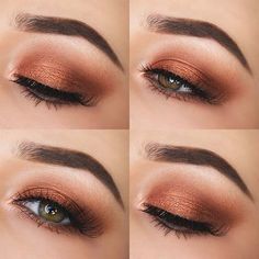 Rose Gold Eye Makeup Tutorial Auburn Eyes, Autumn Eyes, Morphe 350, Morphe 35o, Autumn Makeup, Gel Pedicure, Gold Eye Makeup, Autumn Tones, Fall Makeup Looks