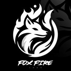 the logo for fox fire is shown on a black background with white letters and an image of