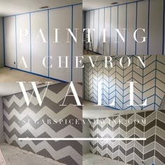 an advertisement for painting a chevron wall