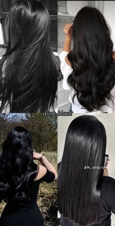 Best Hairstyles For Women, Black Hair Aesthetic, Dark Brunette Hair, Long Silky Hair, Jet Black Hair, Dyed Hair Inspiration, The Best Hairstyles, Hair Stylies, Haircuts Straight Hair