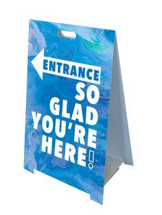 Gospel Impressions Design Fold-A-Frame™ Sign in Blue Church Foyer Decor, Church Signage, Pr Ideas, Church Foyer, A Frame Sign, Church Lobby, Church Building Design, A Frame Signs, Frame Sign