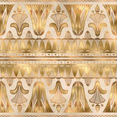 an artistic gold and white wallpaper design