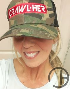 Camo & Red Snap Back Crawlher Hat Hat Trucker Baseball Cap With Brim, Trucker Style Brimmed Baseball Cap, One Size Fits Most Trucker Baseball Cap, Red Fun Outdoor Hat, Fun Red Outdoor Hat, Trucker Snapback Hat With Brim, Swag Hats, Camo And Red, Snap Back