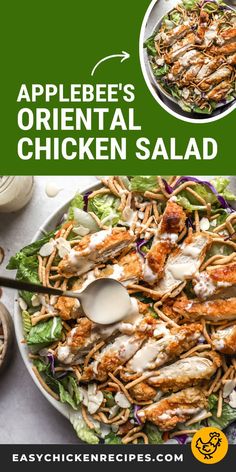 This Applebee’s Oriental Chicken Salad is a delicious mix of crispy chicken, chow mein noodles, almonds, and homemade dressing. A quick and flavorful copycat recipe ready in 30 minutes. Try the recipe on my site! Delicious Chicken Salad, Healthy Dinner Options, Chow Mein Noodles, Hearty Chicken, Homemade Dressing, Chow Mein, Quick Lunches, Chicken Salad Recipes, Copycat Recipe