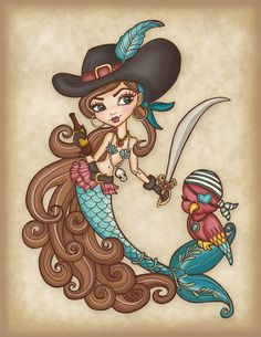 Pirate Mermaid, Mermaid Accessories, Pirates Life, Pirate Art, Hannah Lynn, Mermaid Pictures, Coloring Inspiration, Prince Eric, Paper Stuff