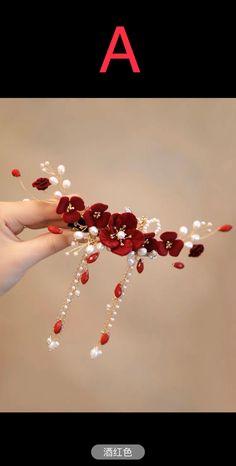 Chinese Gold Red Oriental Wedding Bridal Floral Hairpiece - Etsy Floral Hairpiece, Chinese Gold, Hair Decor, Rose Gold Sparkle, Clear Balloons, Wedding Dress Outfit, Double Happiness, Wedding Hair Pins, Chinese Wedding