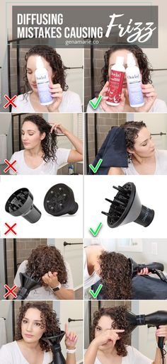 8 Diffusing Mistakes that Cause Frizz + Best Universal Diffuser – Gena Marie Unique Undercut, Curly Angled Bobs, Frizzy Hair Tips, Short Permed Hair, Hair Mistakes